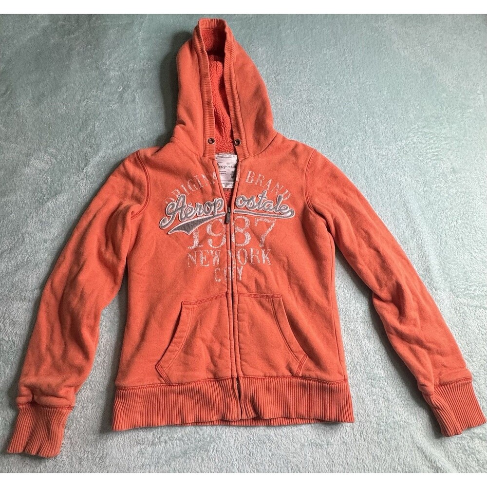 Aeropostale Y2K Women’s Zip Up Hooded Jacket-Size Medium No Drawstring